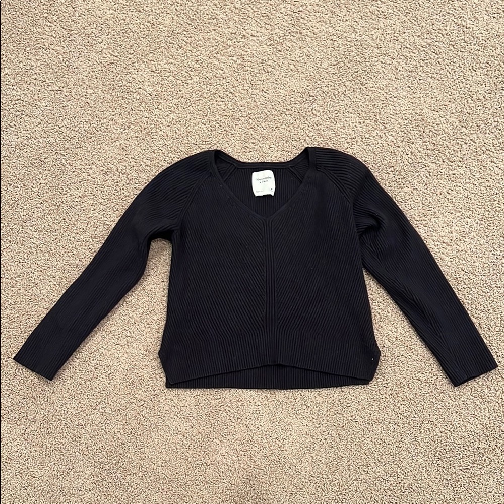 Abercrombie & Fitch Ribbed Black Knit Sweater
